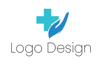Abstract of a Medical Cross with a Palm Logo